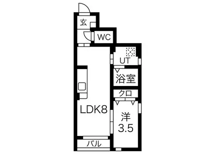 OS COURT(1LDK/1階)の間取り写真