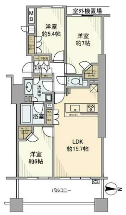 ザ・タワー&パークス田園都市溝の口 5階階 間取り