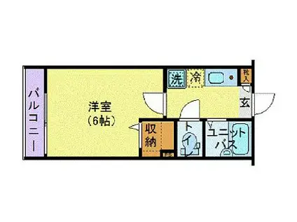 フェリーチェ阿佐ヶ谷V(1K/2階)の間取り写真