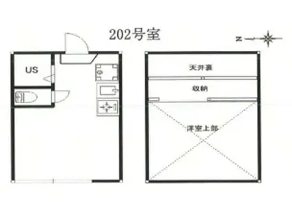 フェリスソニア(ワンルーム/2階)の間取り写真