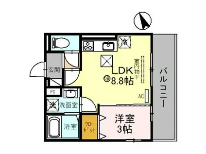 SUNSILK(1LDK/1階)の間取り写真