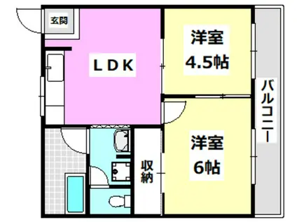 第一セイホ杉本コーポ(2DK/3階)の間取り写真