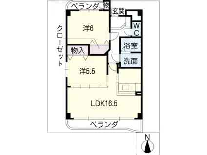 BROAD RIFFLE(2LDK/3階)の間取り写真