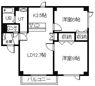 セトルかわはら(2LDK/2階)の間取り写真