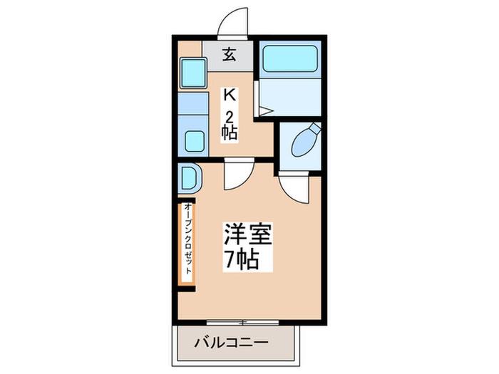 LEVITT(1K/1階)の間取り写真