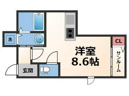 エスポアール春日V(ワンルーム/1階)の間取り写真
