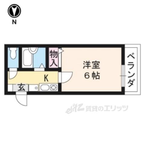 ノースヒルト(1K/1階)の間取り写真