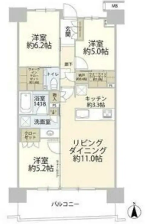 ガーデンクロス東京王子 7階階 間取り