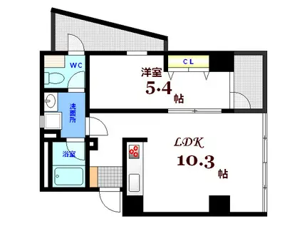 TH-UNITE(1LDK/4階)の間取り写真