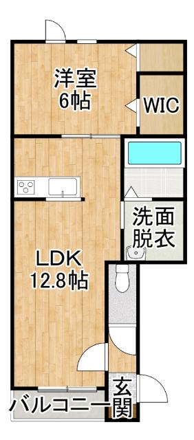 MOCA(1LDK/1階)の間取り写真