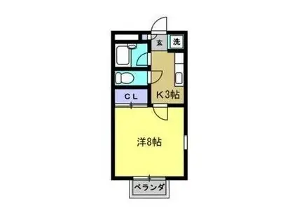 サンハウス(1K/2階)の間取り写真