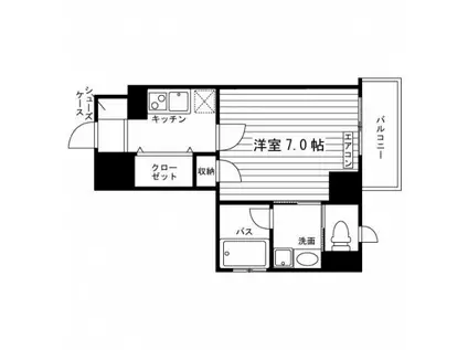 アルク大手町(1K/6階)の間取り写真