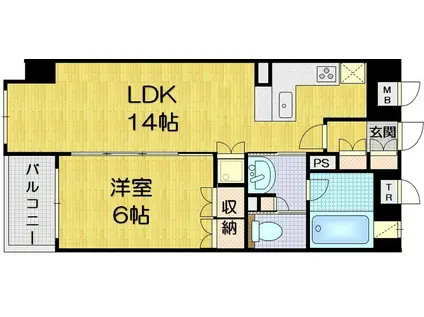 リーガル京都堀川五条通(1LDK/2階)の間取り写真