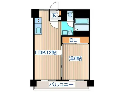 サンハイツ柏木(1LDK/3階)の間取り写真