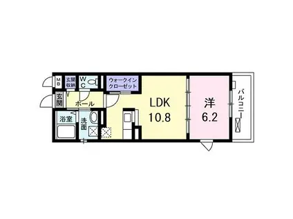 ラヴィータ(1LDK/4階)の間取り写真