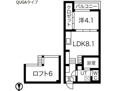 MANTA RAY(1SLDK/2階)の間取り写真