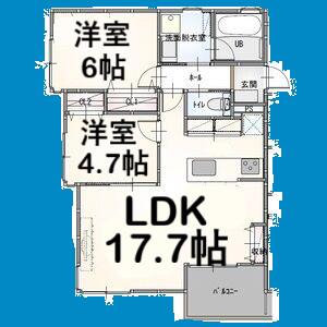シベール御器所(2LDK/2階)の間取り写真