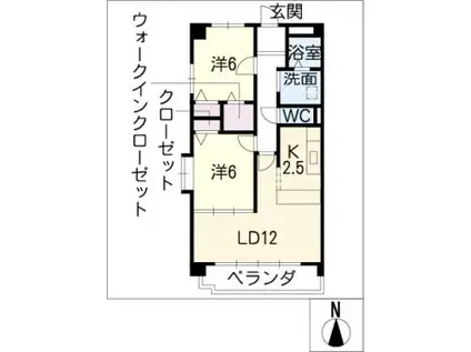 BELLE DEMEURE(2LDK/5階)の間取り写真