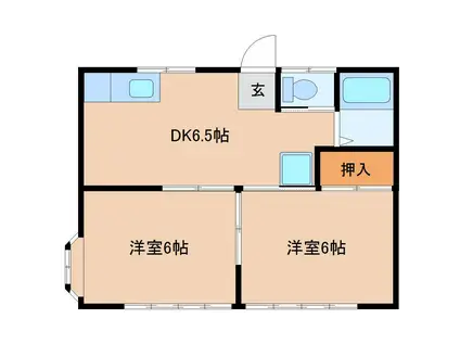 ハイムY&R(2DK/1階)の間取り写真