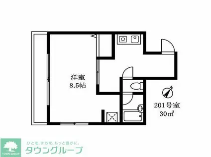 松林堂SK第3マンション(1K/2階)の間取り写真