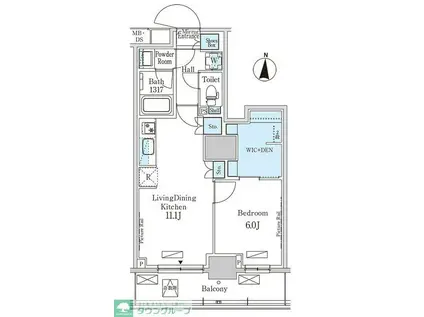 パークアクシス錦糸公園(1LDK/13階)の間取り写真
