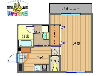 グリーンコート樺島(1K/3階)の間取り写真