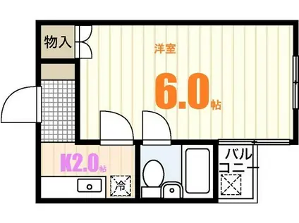 D.HEIM(1K/2階)の間取り写真