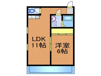 レジデンスさとう(1LDK/2階)の間取り写真