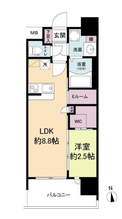 セレニテ難波グランデノール(1LDK/10階)の間取り写真