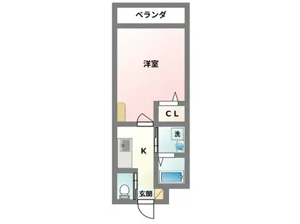 コンダクトレジデンスDAIDOU(1K/1階)の間取り写真