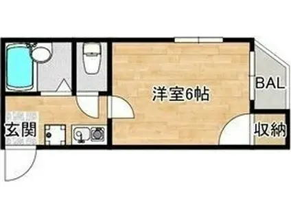 メゾンフルール(1K/2階)の間取り写真