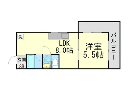 マルタカマンション(1DK/3階)の間取り写真