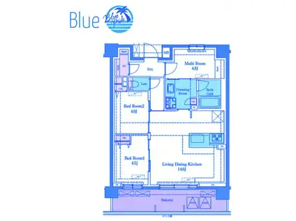 LUXENAPAWS藤沢(3LDK/7階)の間取り写真