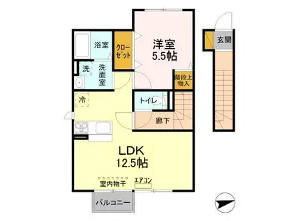 サンシャインパル(1LDK/2階)の間取り写真