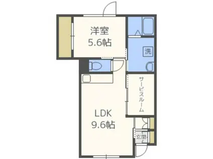 コーポスズラン(1LDK/2階)の間取り写真