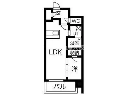 レジュールアッシュ塚本レジデンス(1LDK/9階)の間取り写真