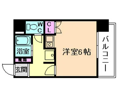 アミューゼ21(ワンルーム/4階)の間取り写真
