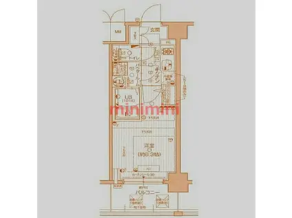 プロヴィスタ新大阪イーストゲート(1K/3階)の間取り写真