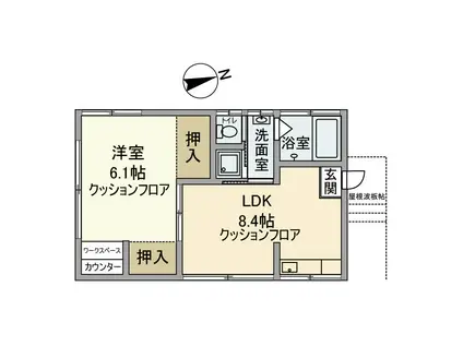 ミッキーハイム(1LDK/2階)の間取り写真