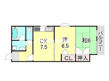 フォレストⅠ(2DK/4階)の間取り写真