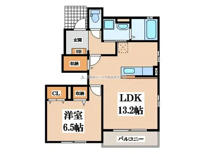 メゾン・ド・アルモニー(1LDK/1階)の間取り写真