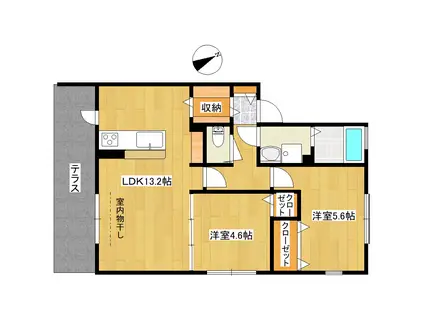 STELLAR GRASS(2LDK/1階)の間取り写真