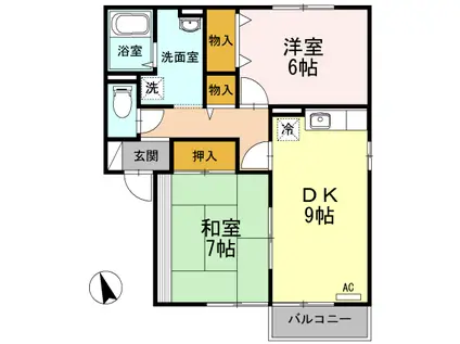 パークME(2DK/1階)の間取り写真