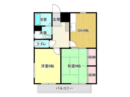 マンション四ツ池(2DK/3階)の間取り写真