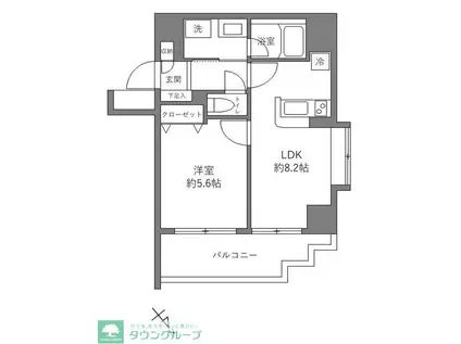 ウインベルコーラス聖蹟桜ケ丘(1DK/8階)の間取り写真