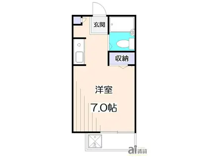 アイコートひばりが丘(ワンルーム/2階)の間取り写真