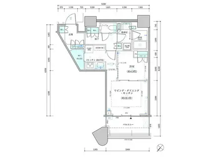 パークタワー勝どきサウス(1SLDK/45階)の間取り写真