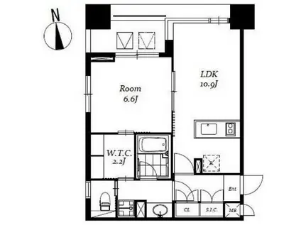 レジディア日本橋馬喰町III(1LDK/3階)の間取り写真