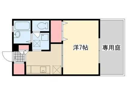 エスペランサII(1K/1階)の間取り写真