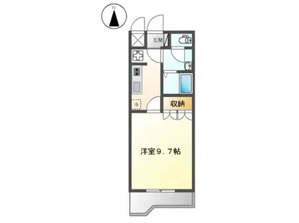 フラワーハイツ龍ヶ崎(1K/2階)の間取り写真